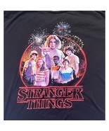 Netflix Stranger Things Graphic T-Shirt Mens Black Size XL Fireworks - $19.89