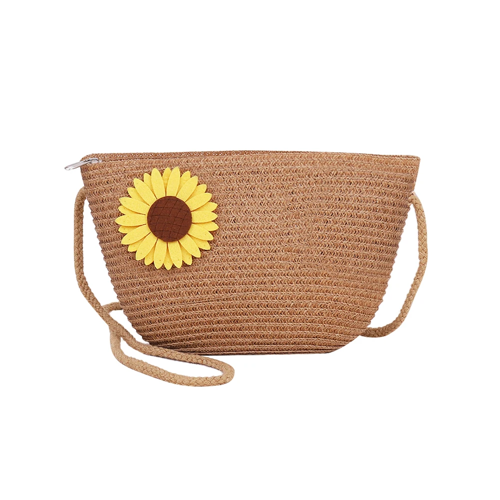 Straw Bag Women Hand-Woven Handbag Bohemian Summer Rattan Bucket Bag Handmade Be - £12.69 GBP