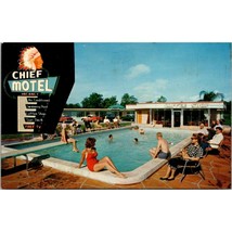 Vintage Chrome Florida Postcard, St Petersburg Pinellas Park Chief Motel Swimmin - £13.80 GBP