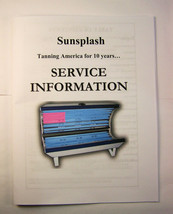 Sunsplash Tanning Bed Service Manual Full Size PRINTED Manual Repair Book - $15.00