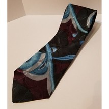 Botany 500 Abstract Geometric Polyester Mens Neck Tie Blue Black Silver 57&quot; - £6.13 GBP