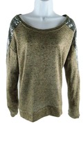 NY Collection Women&#39;s Sequin Embossed Sweater Size XL Copper - £21.60 GBP