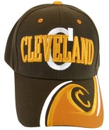 Cleveland Men&#39;s Adjustable C Wave Style Curved Brim Baseball Cap Hat Bro... - £11.95 GBP