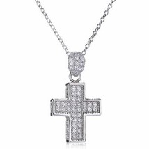 Slovecabin Real 100% 925 Sterling Silver Cross Pendant &amp; Necklace For Women Thic - £30.67 GBP