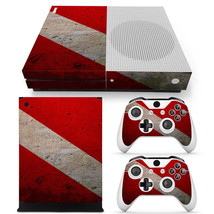 Xbox One S Console &amp; 2 Controllers Red Vinyl Skin Wrap Decal - £7.98 GBP