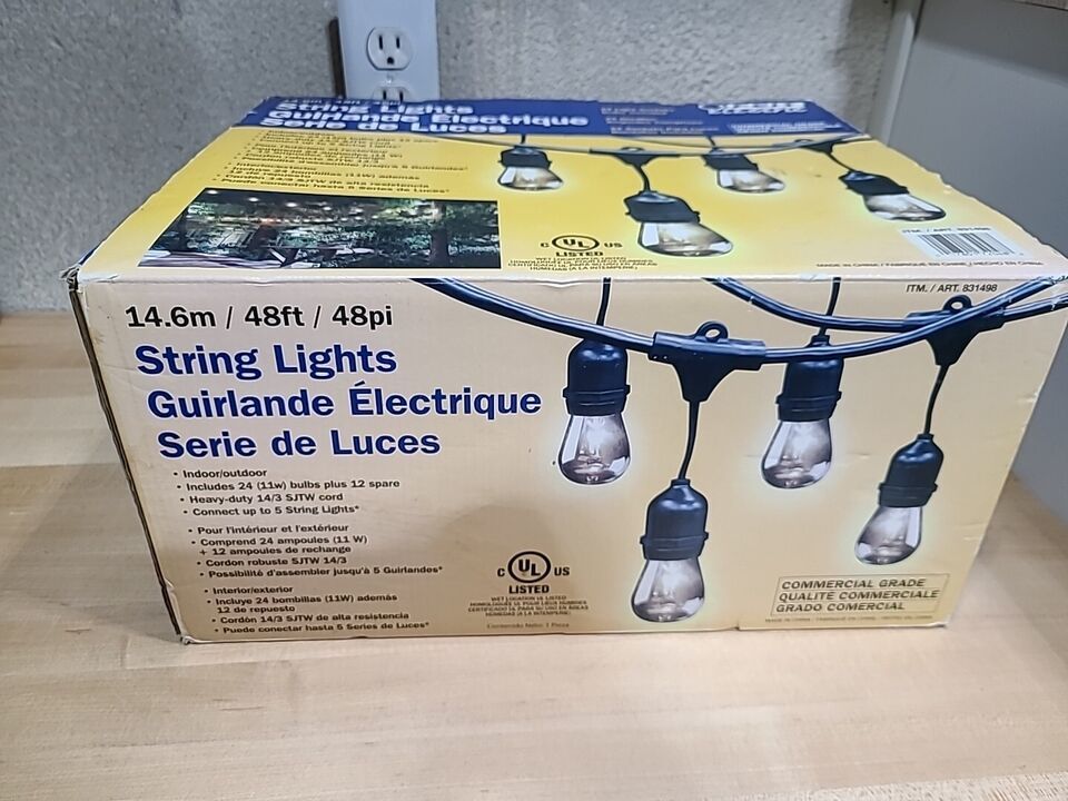 Feit Electric Commercial 48ft 11W Indoor Outdoor Weatherproof 24 String Lights - $55.71