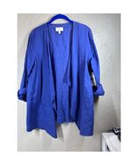 Chaus New York Linen Blue Lagoon Open Front Shirt Jacket Womens Size Med... - $56.11 CAD