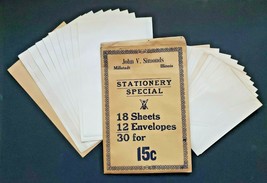 1940 - 50&#39;s John V Simonds Millstadt Ill Stationery Special Package NOS M569 - £14.89 GBP