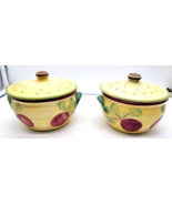 2 Pfaltzgraff Pistoulet Individual Soup Server and Lid Yellow Red Radish - $18.00