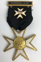 Vintage Ames Medal Masonic Iron Cross Pluribus Unum Riverside No. 28 - £27.64 GBP