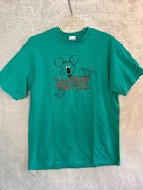 VINTAGE 90&#39;s Y2K Mickey Embroidered T-Shirt Mickey Velva Sheen Size Large - $45.98