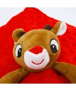 My First Rudolph Red-Nosed Reindeer Plush Lovey With Rattle 11&quot; Square New - $148.66 MXN