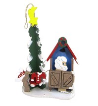 Emgee Wood Santa Taking Shower Christmas Tree Ornament Hand Painted Vtg Figurine - $64.35