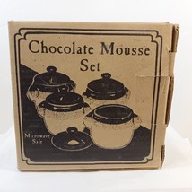 RARE Vintage Potpourri Press Chocolate Mousse Set of 4 Earthenware NIB - £27.24 GBP