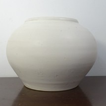 Vintage Cherokee Pottery Round Solid White Matte Ceramic Vase Louisville KY - $68.00