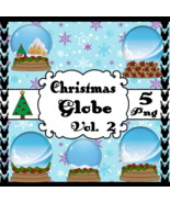 Christmas Globe Vol. 2-Digital Clipart-Gift Tag-Snow-T Shirt-Scrapbook-J... - £0.98 GBP