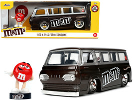 1965 Ford Econoline Bus Brown Metallic and Silver with Red M&M's Diecast Figurin - £40.49 GBP