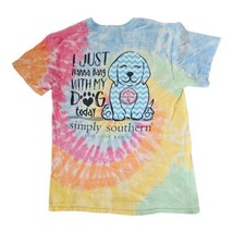 Simply Southern Tee Shirt Size M Tie Dye I Just Wanna Hang With My Dog T... - £14.62 GBP