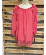 NWT Zac &amp; Rachel Pink Peasant Blouse Top Woman&#39;s Size L KG JD - $27.14 CAD