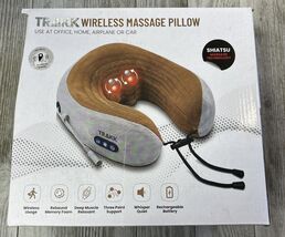 TRAKK Deep Tissue Memory Foam Neck Massage Travel Pillow, Brown New/Open... - $14.73