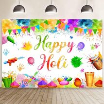 MEHOFOND Happy Holi Backdrop Festival Party Decorations 7x5ft - $3.77