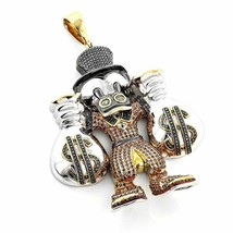 Homme 6.40CT Coupe Ronde Imitation Diamant Scrooge Mcduck Pendentif - £567.09 GBP