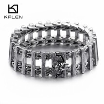 21.5cm Stainless Steel Chain Link Bracelets Men Punk 23mm Heavy Chunky Animal Dr - £29.76 GBP