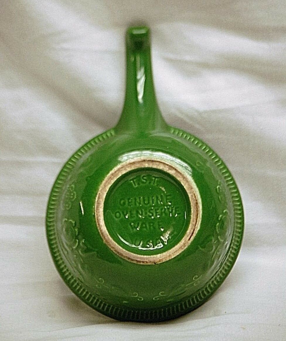 Taylor Smith & Taylor TS&T Individual Custard Cup Ramekin Green Dish w Handle Item image 3
