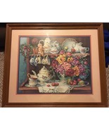 Homco Country Kitchen Picture Print Barbara Mock Decor Flower Tea Floral  - €67,89 EUR