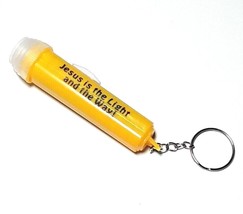 Flashlight Portable Yellow Keyring Keychain - Jesus Is The Light and The... - £4.66 GBP