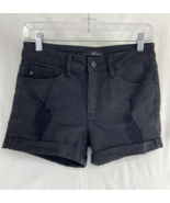 KanCan Shorts Womens Size 27 Black Stormy Distressed Cuffed Cotton Blend... - $32.46 CAD