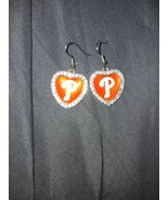 Phillies Earrings Heart-shaped Red P Dangle Earrings - €13,99 EUR