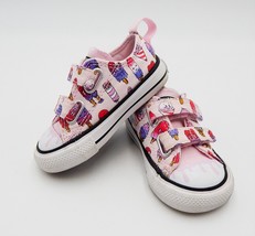 Converse All Star Ice Cream Low Top Sneaker Shoe Toddler Infant Pink 4 Hook Loop - £18.18 GBP