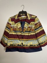 Pendleton Women&#39;s Size 10 Blazer Ikat Tribal Multi colored A-line Cotton... - $29.95