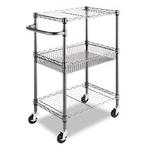 3-Tier Metal Kitchen Cart / Utility Cart with Adjustable Shelves and Casters - $3,199.86 MXN
