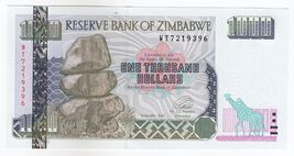 Zimbabwe,1000 Dollars,2003,Reserve Banque Du Zimbabwe, P12, UNC - $17.67
