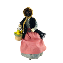 Vintage Doll Apple Head and Hands Handmade Prairie Dress Fruit Basket Fo... - $110.48