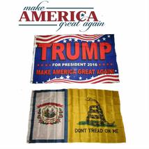 3x5 Trump Make America Great Again! West Virginia Gadsden Flag Set 3&#39;x5&#39; - £11.19 GBP