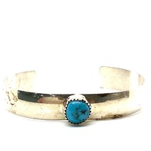 Vtg Sign Sterling Vandever Navajo Native American Turquoise Cuff Bracelet 6 1/4 - £143.72 GBP