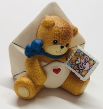 Lucy and Me Bear Valentine Figurine Bisque Porcelain Vintage 1994 - £9.49 GBP
