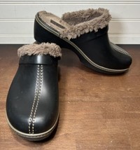 Crocs 11552 Women’s Size 9 Cobbler Eva Faux Lined Black Clogs Mules Shoes - $25.00