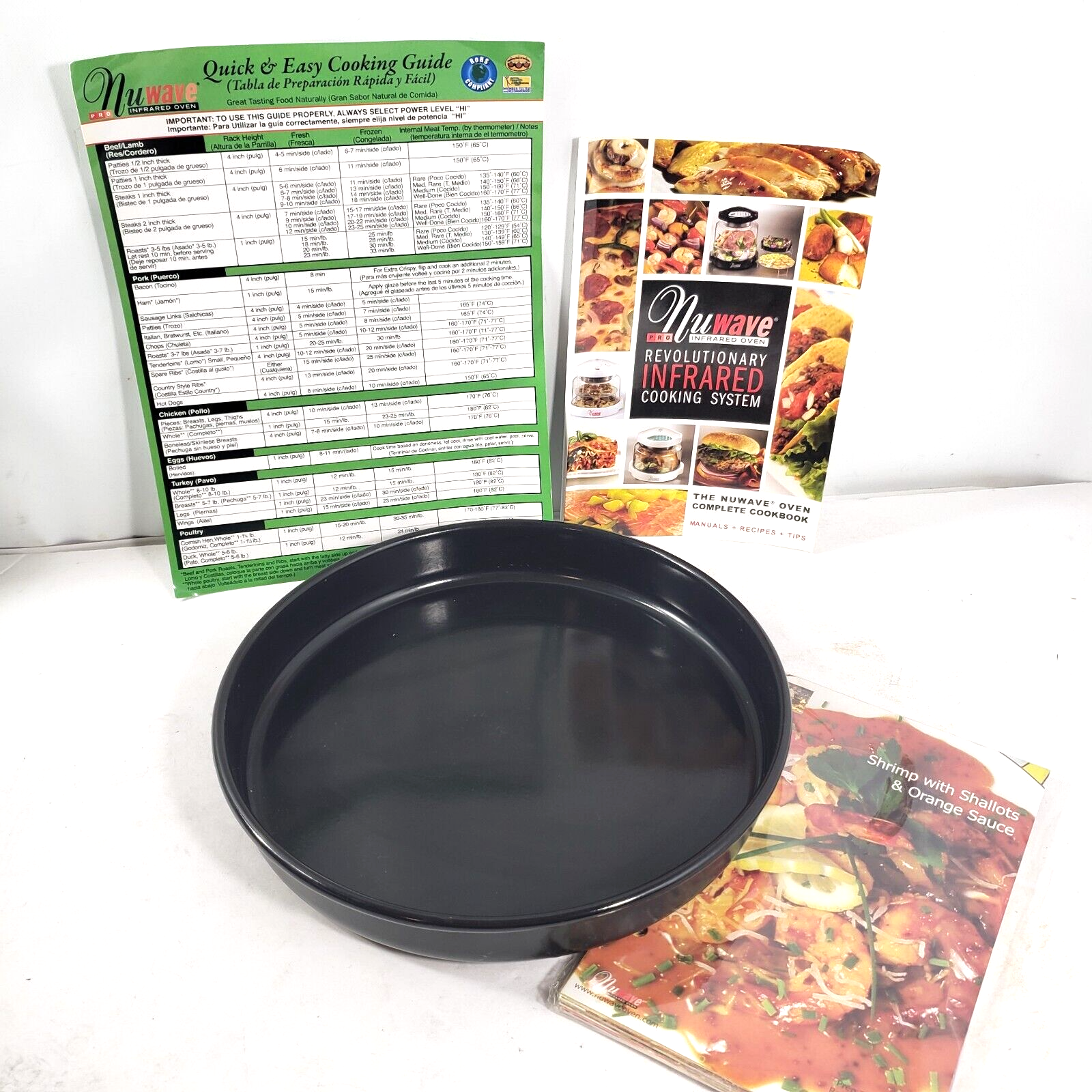 Primary image for NuWave Pro Infrared Oven 20344 10" Bake Pan, Cookbook, Recipe Card Pack + Only