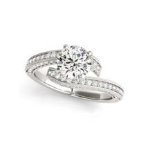 Bypass diamond engagement ring 14k white gold/1 carat diamond antique style ring - £8,273.77 GBP