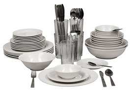 Dinnerware Set 62 Pieces Serving for 6 Dinner Service Set Plates Bowls Cups Mugs - £126.63 GBP