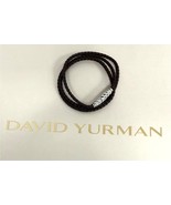David Yurman 925 Sterling Silver Triple Wrap Dark Brown Leather Bracelet... - $3,144.17 MXN