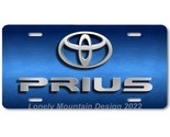 Toyota Prius &amp; Logo Inspired Art on Blue FLAT Aluminum Novelty License T... - $16.19