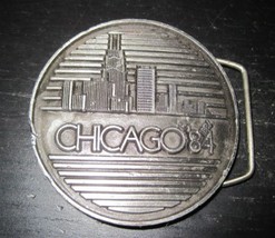 Vintage CHICAGO 84 Metal Belt Buckle - Mead Dated 1984 - $24.99