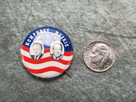 Vtg HUMPHREY MUSKIE 1968 Presidential Campaign Button Pin 1&quot; diameter - £4.13 GBP