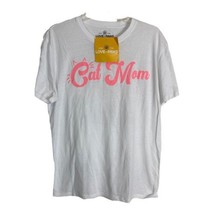 Cat Mom Womens Tee Shirt Size Medium  White Pink Short Sleeve Pull over NEW - £22.18 GBP