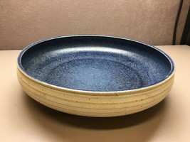 Large Hand Made Blue and White Stoneware Bowl Centerpiece - £93.47 GBP